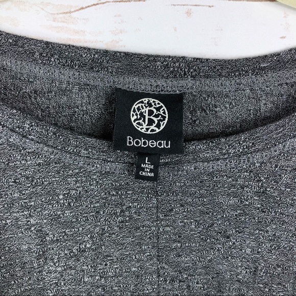 Bobeau gray mingled twist front soft 3/4 sleeve - Picture 4 of 8